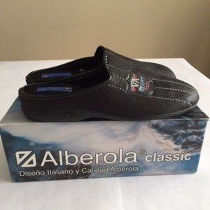 Alberola Classic Open Back Slippers Natural Rubber Sole  Men's Size 42 EU NIB